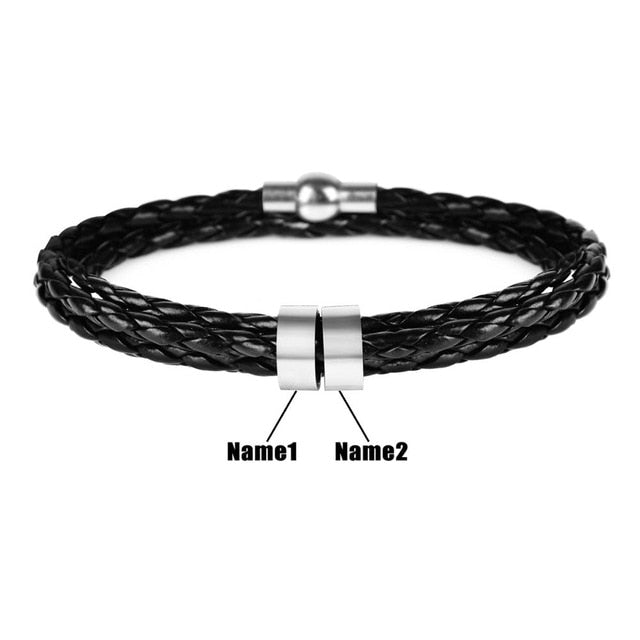 Personalisiertes Lederarmband für Herren/Frauen